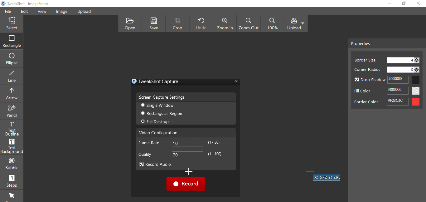 Tweakshot - Il miglior strumento di cattura per Windows