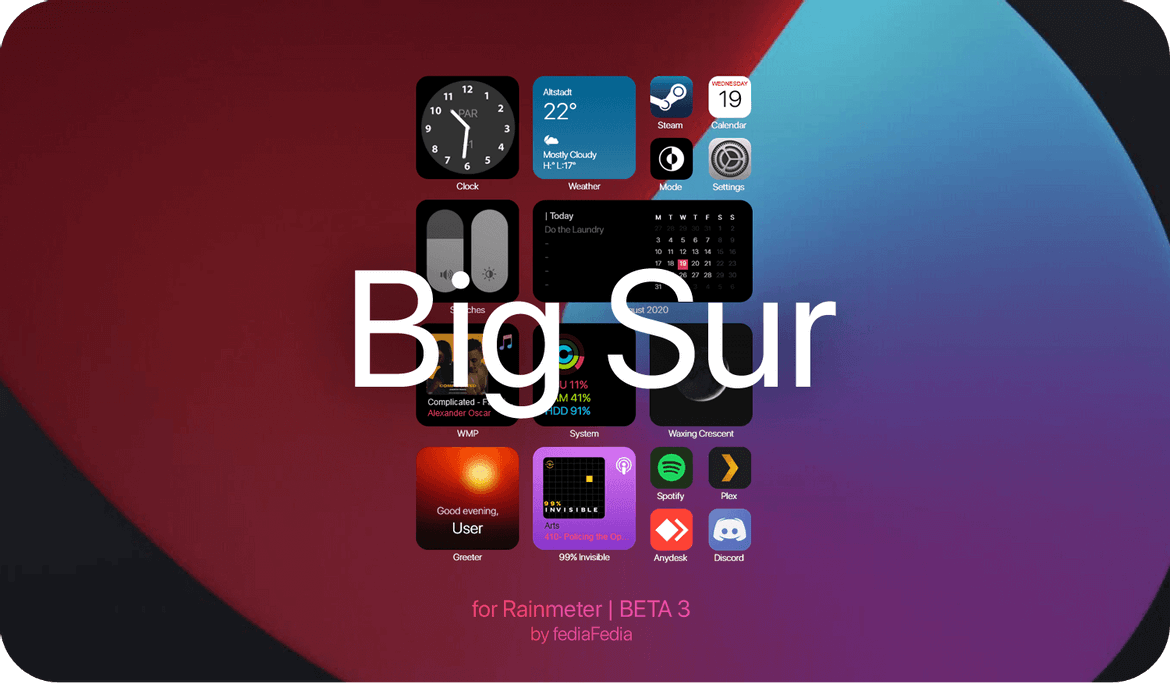 Big Sur Rainmeter-Skin