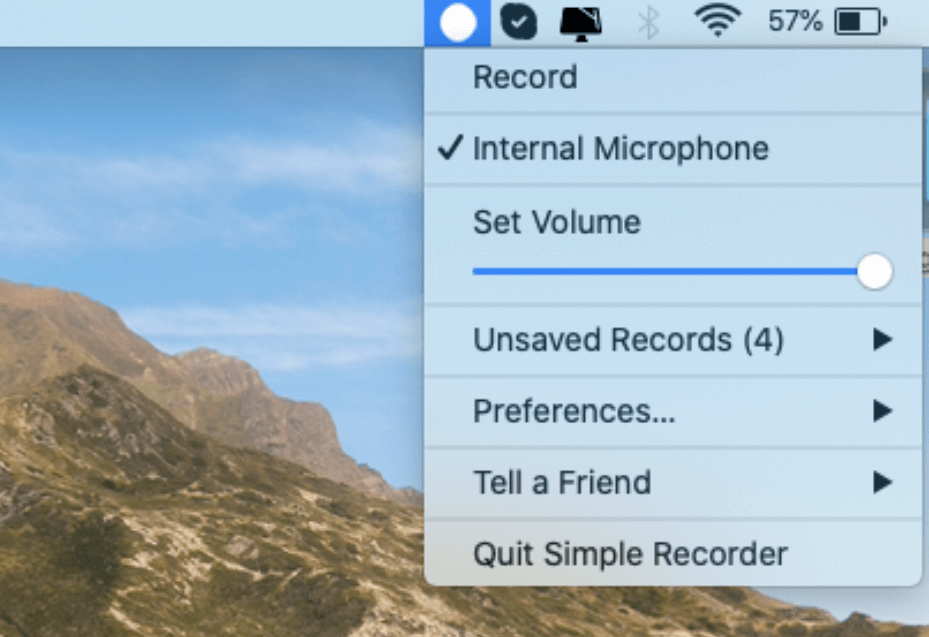 rekam audio di Mac