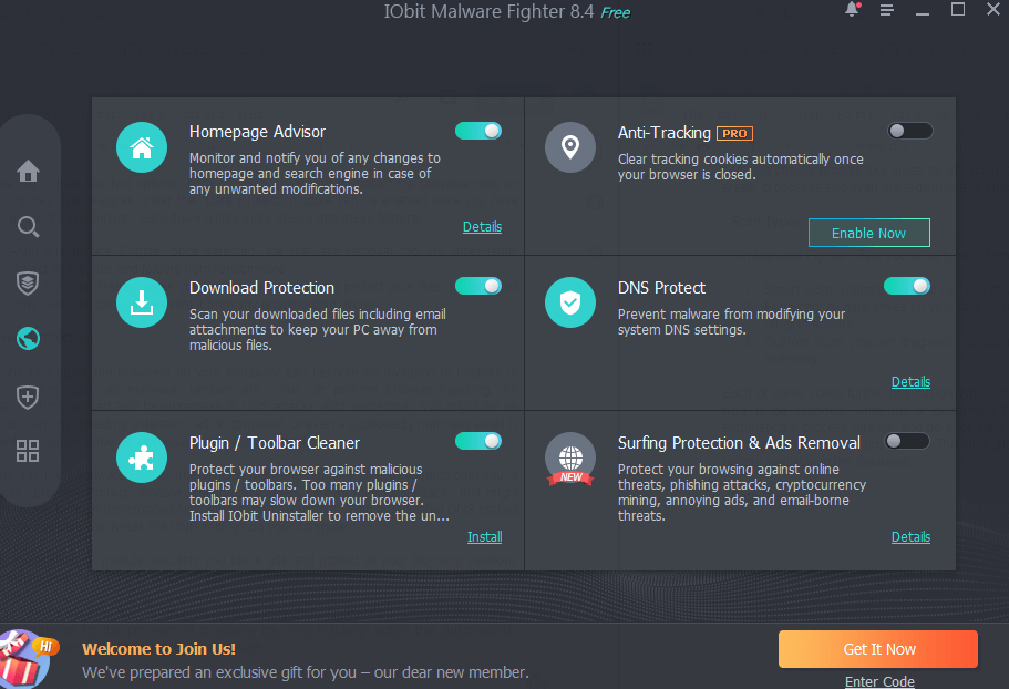 Iobit Malware Fighter - การป้องกันเบราว์เซอร์