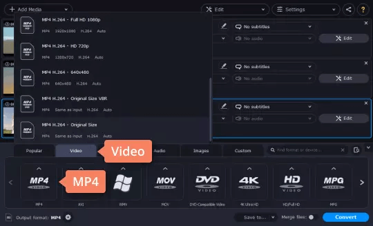 วิดีโอ Mp4 - Movavi Video Converter