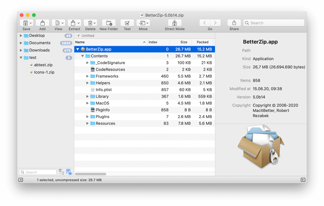 BetterZip 5 Unarchiver para mac