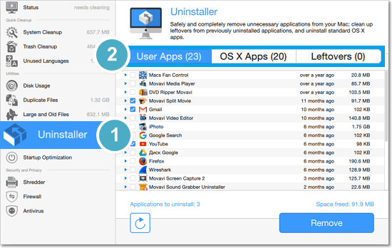 Movavi Mac-Deinstallationsprogramm