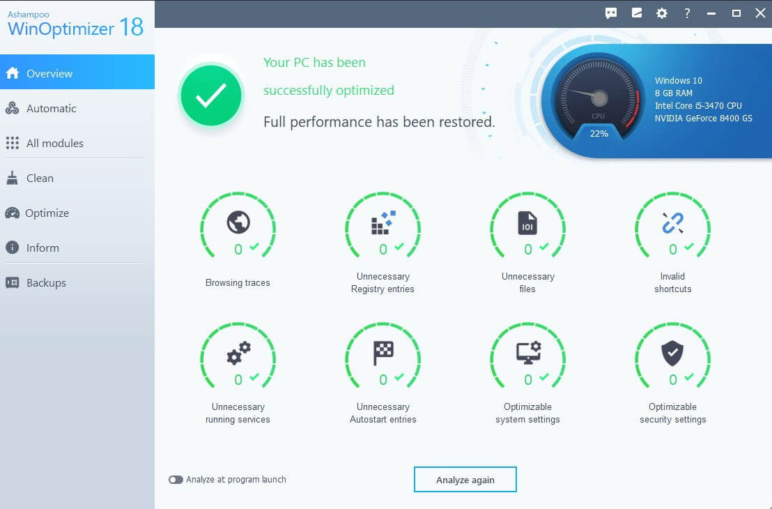 Ashampoo Winoptimizer - Erweiterte Systempflege-Alternativen