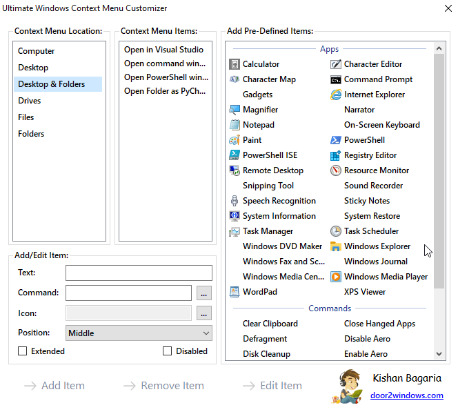 Último personalizador de menú contextual de Windows