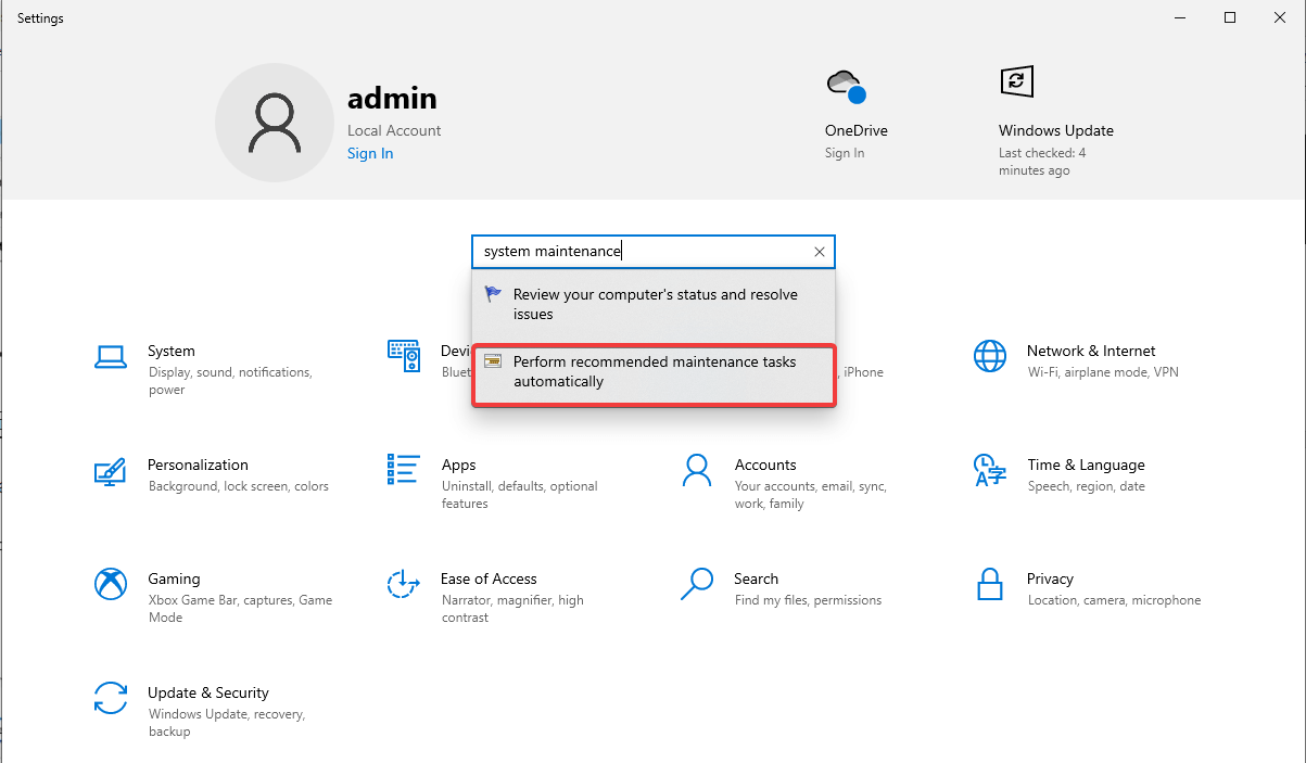 Configuración de administrador