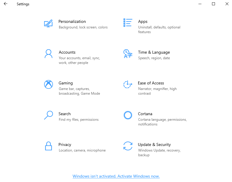 Ustawienia systemu Windows