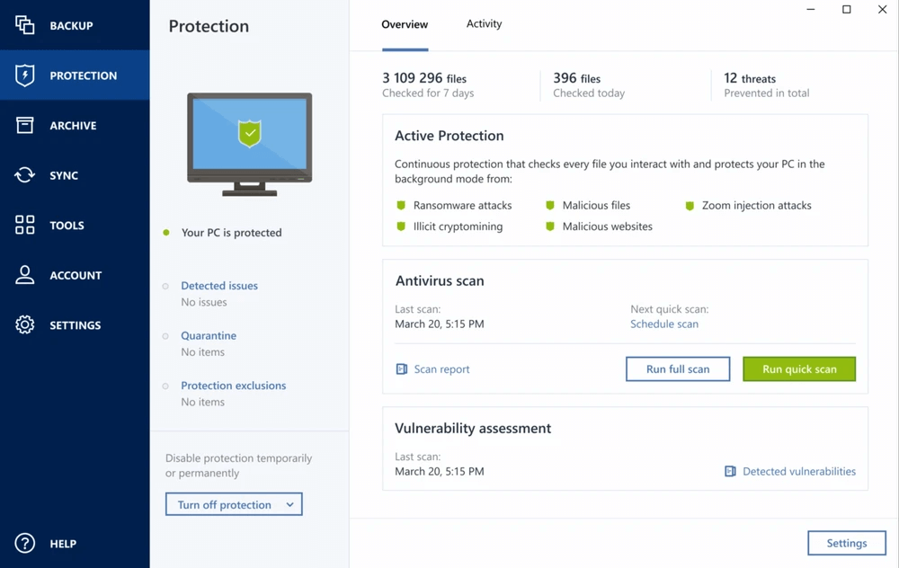 Kopia zapasowa Acronis Cloud