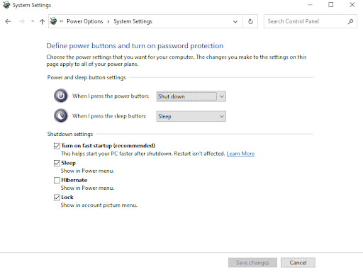 configuración de la computadora