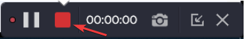 Pulsante di arresto della registrazione su Tweakshot Screen Recorder