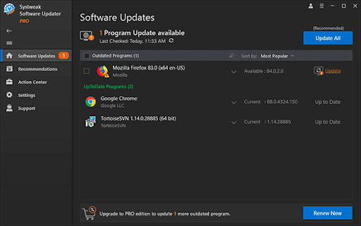 Actualización de software