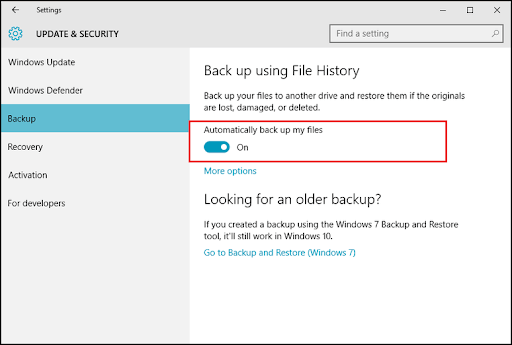 File di backup