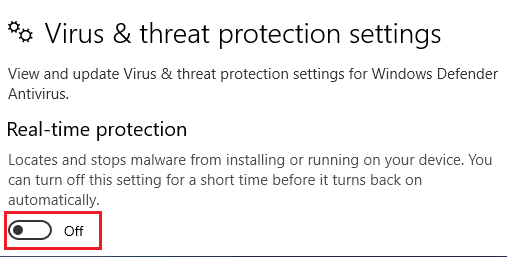 ปิดการใช้งาน Antivirus ของคุณ