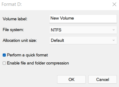 Format D Drive