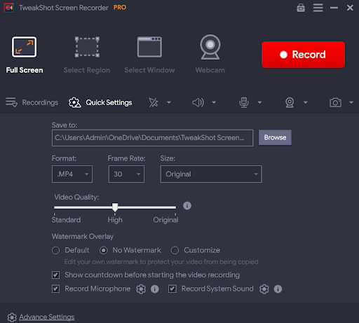 TweakShot Screen Recorder