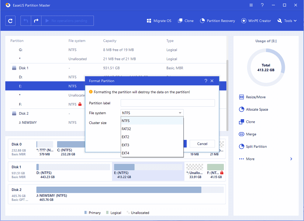 Maître de partition EaseUS