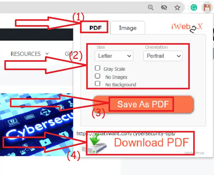 اضغط على خيار تنزيل ملف PDF