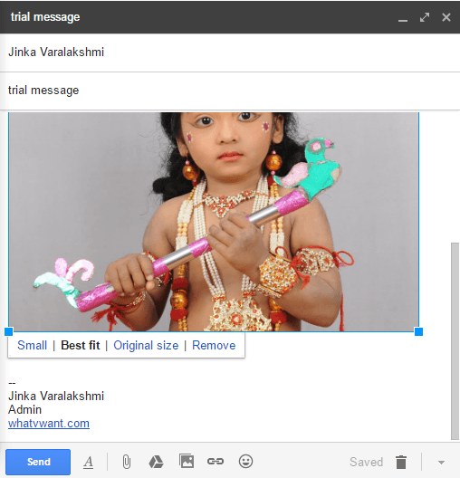 Bild in gmail senden