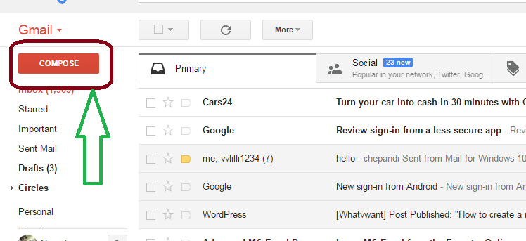 Come inviare immagini tramite gmail