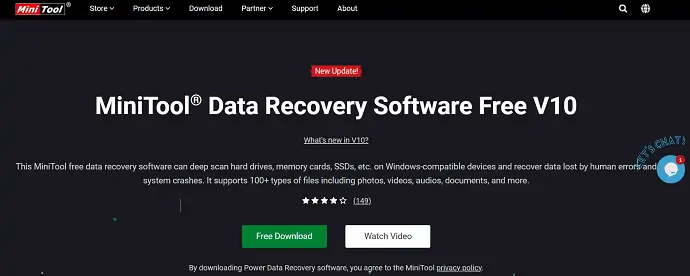 MiniTool Power Data Recovery Página de inicio