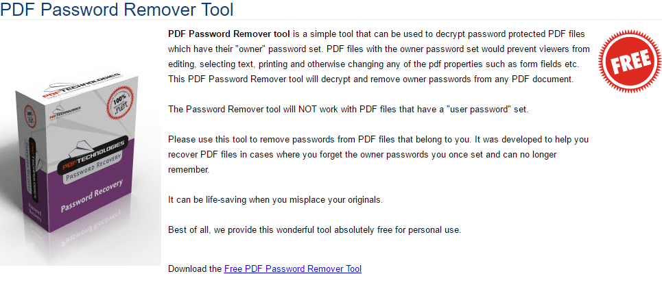 Tool zum Entfernen von Passwörtern