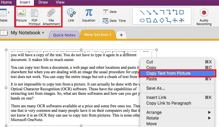 Convierta la imagen a Excel usando MS Office