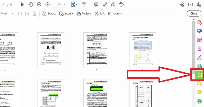 Sélectionnez l'option d'organisation des pages