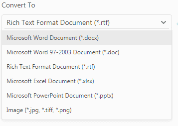 Pilih format di Acrobat Reader