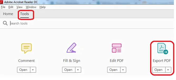 เครื่องมือใน Adobe Acrobat