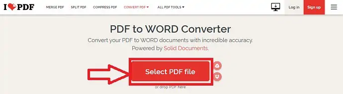 ILovePDF web sitesi