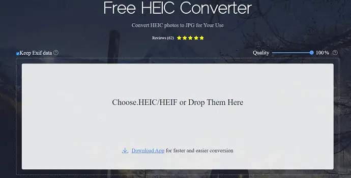 Halaman resmi konverter HEIC Apowersoft