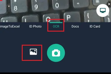 Раздел OCR и выберите изображение