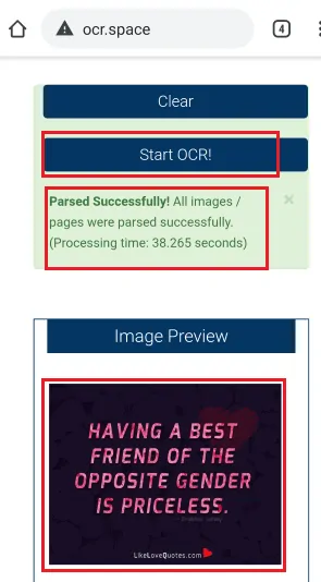 OCRによって正常に解析されました