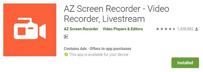 AZ Screen Recorder-Anwendung