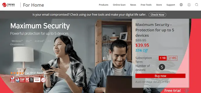 Trend Micro Sécurité maximale pour Mac