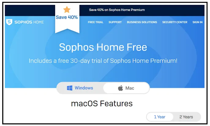 Sophos-Home-Free-Antivirus-for-Mac-Page Web