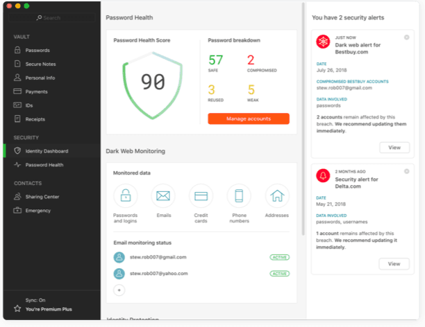 managerul dashlane