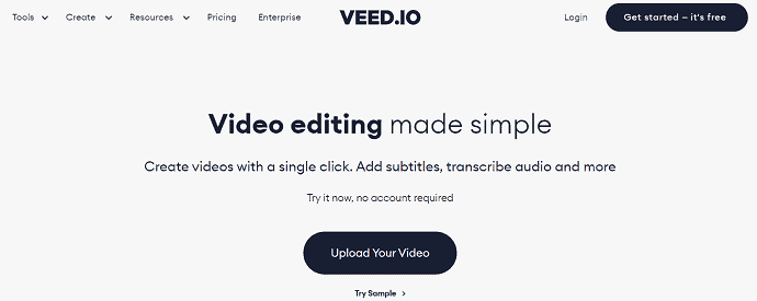 Veedi.io-Homepage