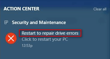 fix restart to repair drive errors