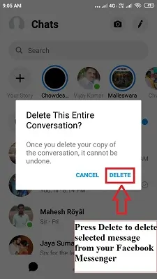 Как удалить сообщения Facebook на Android Mobile