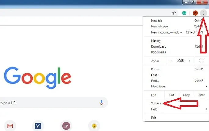 Параметр настроек в Google Chrome