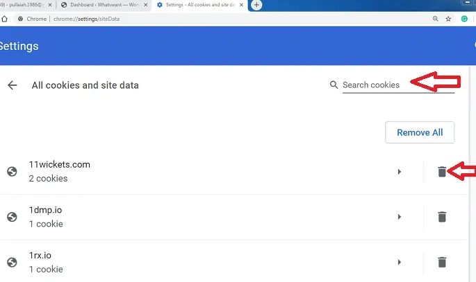 Ștergerea modulelor cookie ale site-ului specific de pe Google Chrome