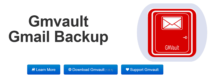 صفحة Gmvault الرئيسية