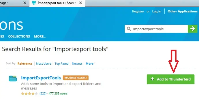 Ajouter des outils d'import-export à Thunderbird