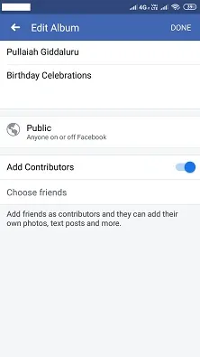 เพิ่มตัวเลือก Contributors บนแอพ Facebook