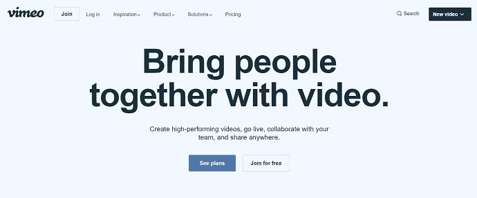 Vimeo-A-YouTube-compitator-โฮมเพจ