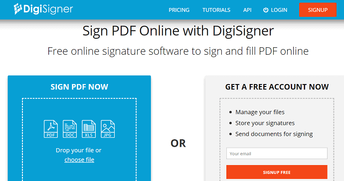 DigiSigner-HomePage-To-add-signature-to-your-PDF-document