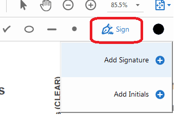 Options de signature dans Adobe Acrobat