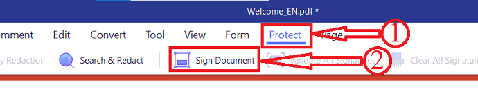 خيار الحماية في PDFelement