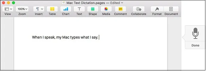 Mac-OS-การใช้งานของการเขียนตามคำบอก-to-convert-speech-to-text